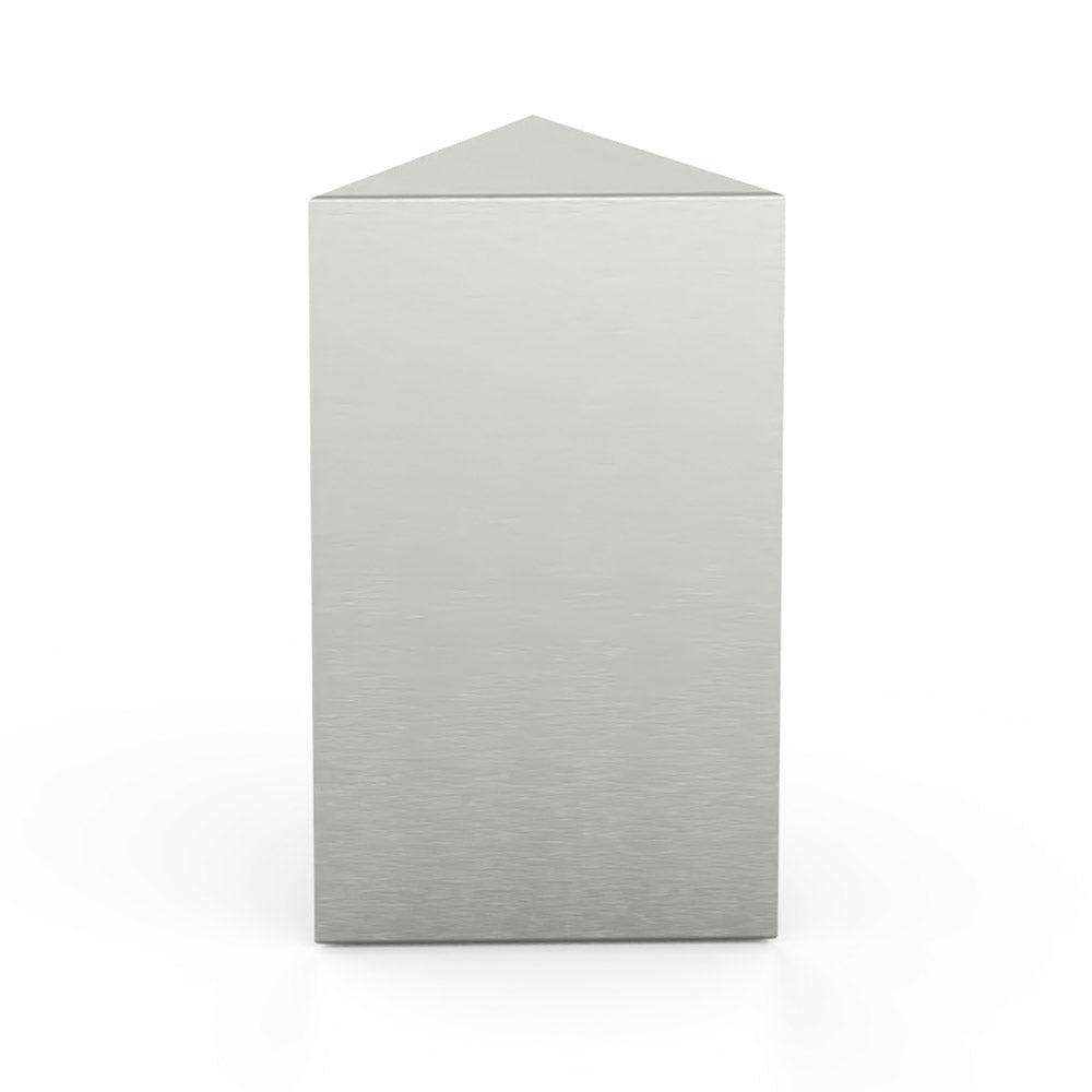 Trigon Cremation Urn for Ashes Child in Stainless Steel Front View