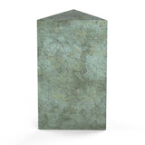 Trigon Cremation Urn for Ashes Large Adult in Green Bronze Front View