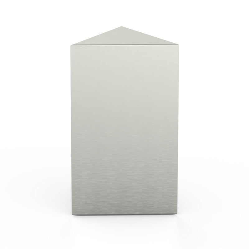 Trigon Cremation Urn for Ashes Large Adult in Stainless Steel Front View
