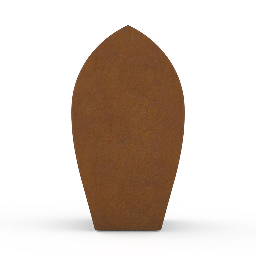 Tulip Cremation Urn for Ashes Adult in Corten Steel Side View