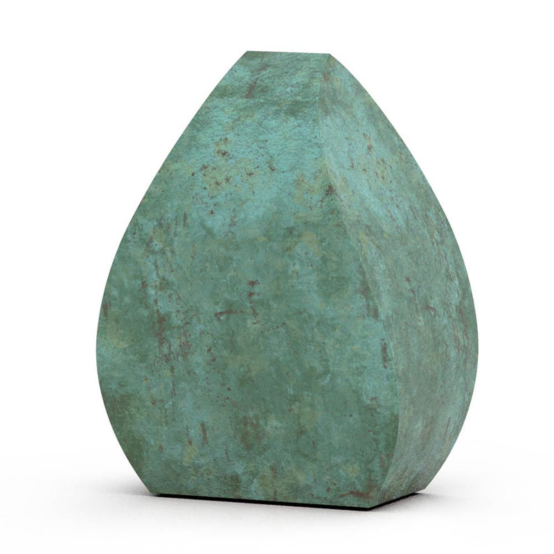 Tulip Cremation Urn for Ashes Adult in Green Bronze Rotated View