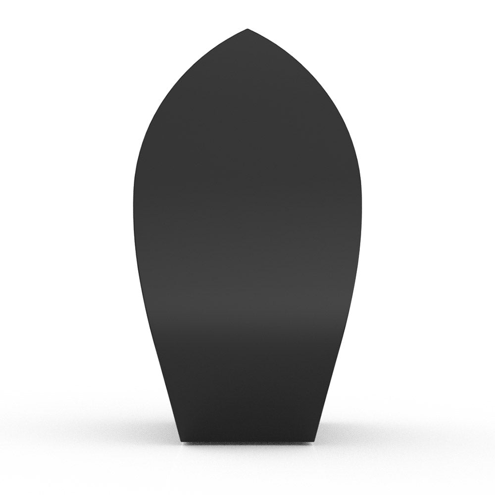 Tulip Cremation Urn for Ashes Adult in Matte Black Stainless Steel Front View