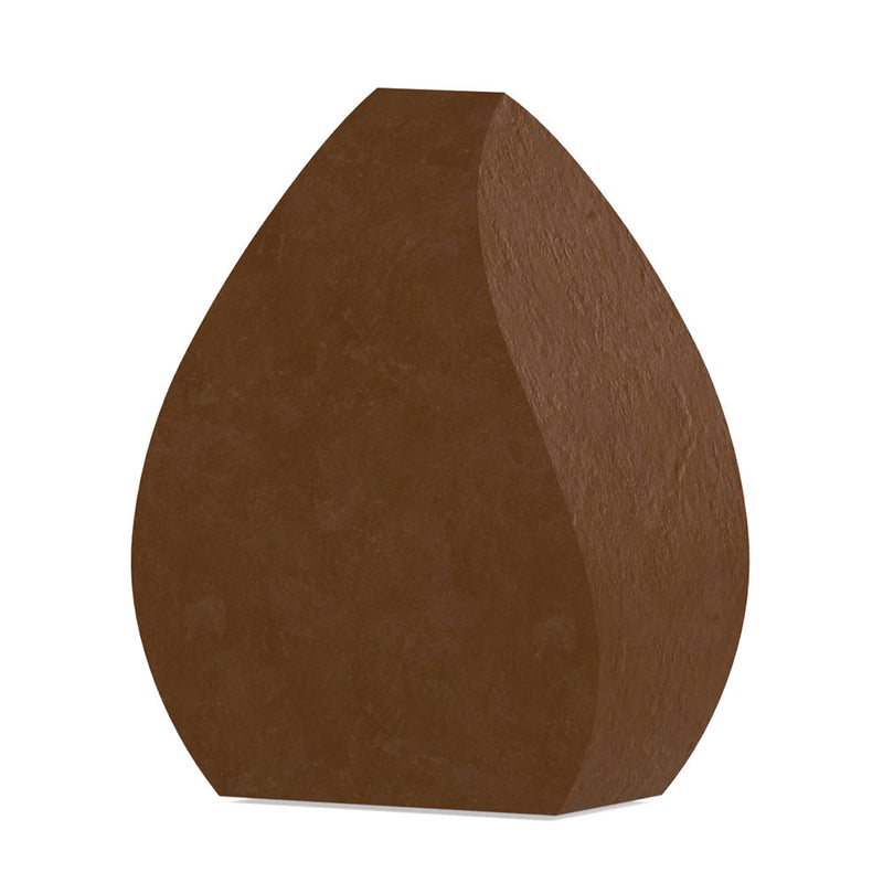 Tulip Cremation Urn for Ashes Adult in Waxed Steel Front View