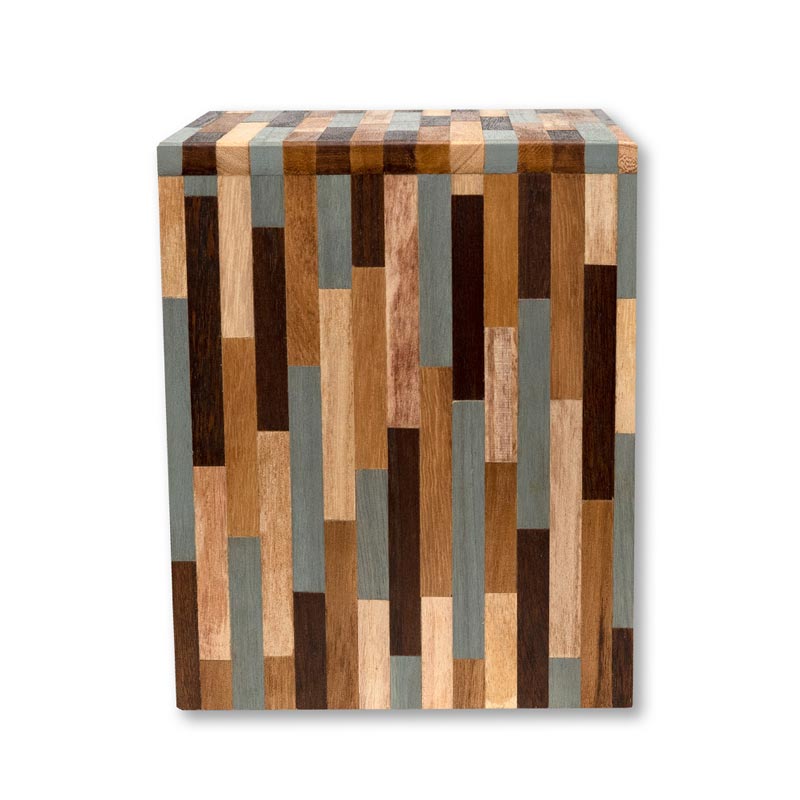 Vertical Eco-friendly Wooden Cremation Urn for Ashes  Angled View