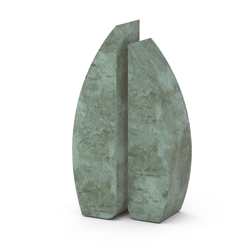 Voyage Cremation Urn for Ashes Adult in Green Bronze Rotated View