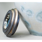 White Calcite Cremation Urn for Ashes - Adult Close up Lid Off