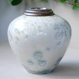 White Calcite Cremation Urn for Ashes - Adult Front View