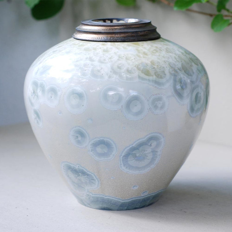 White Calcite Cremation Urn for Ashes - Adult Left View