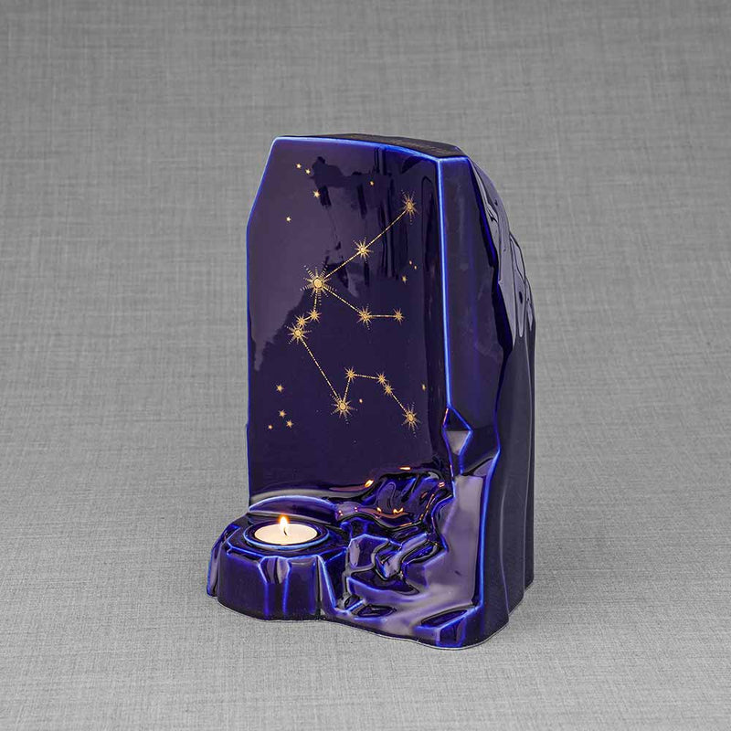 Zodiac Star Sign Adult Cremation Urn for Ashes Range Aquarius Left Facing