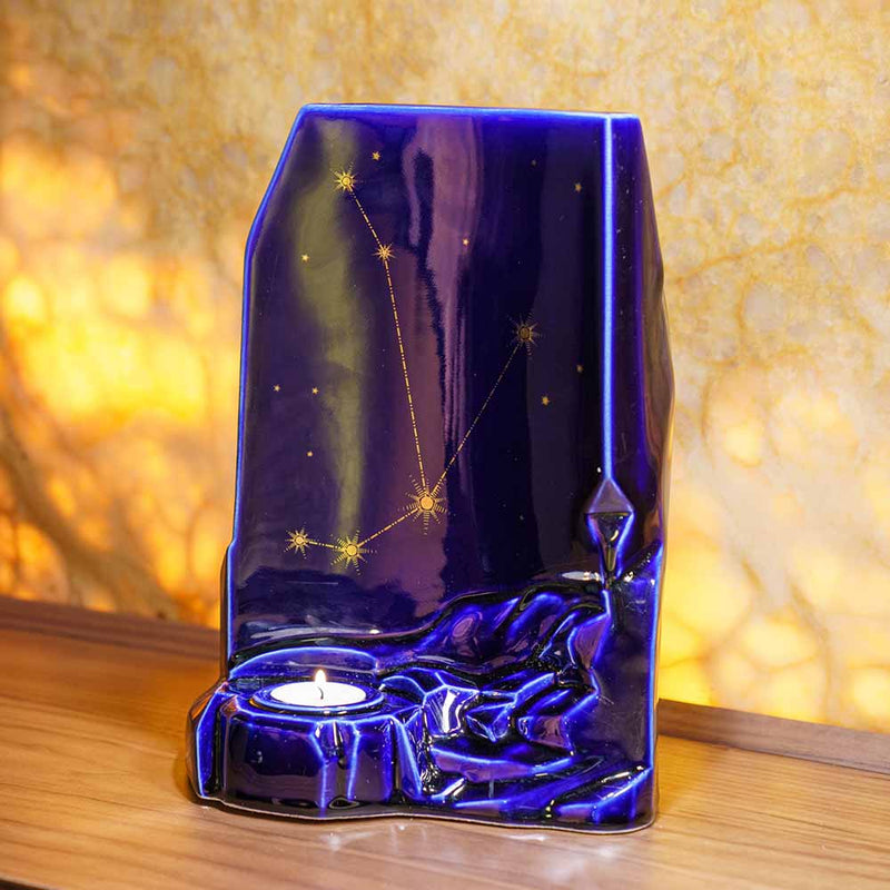 Zodiac Star Sign Adult Cremation Urn for Ashes Range Aries On Desk Facing Left
