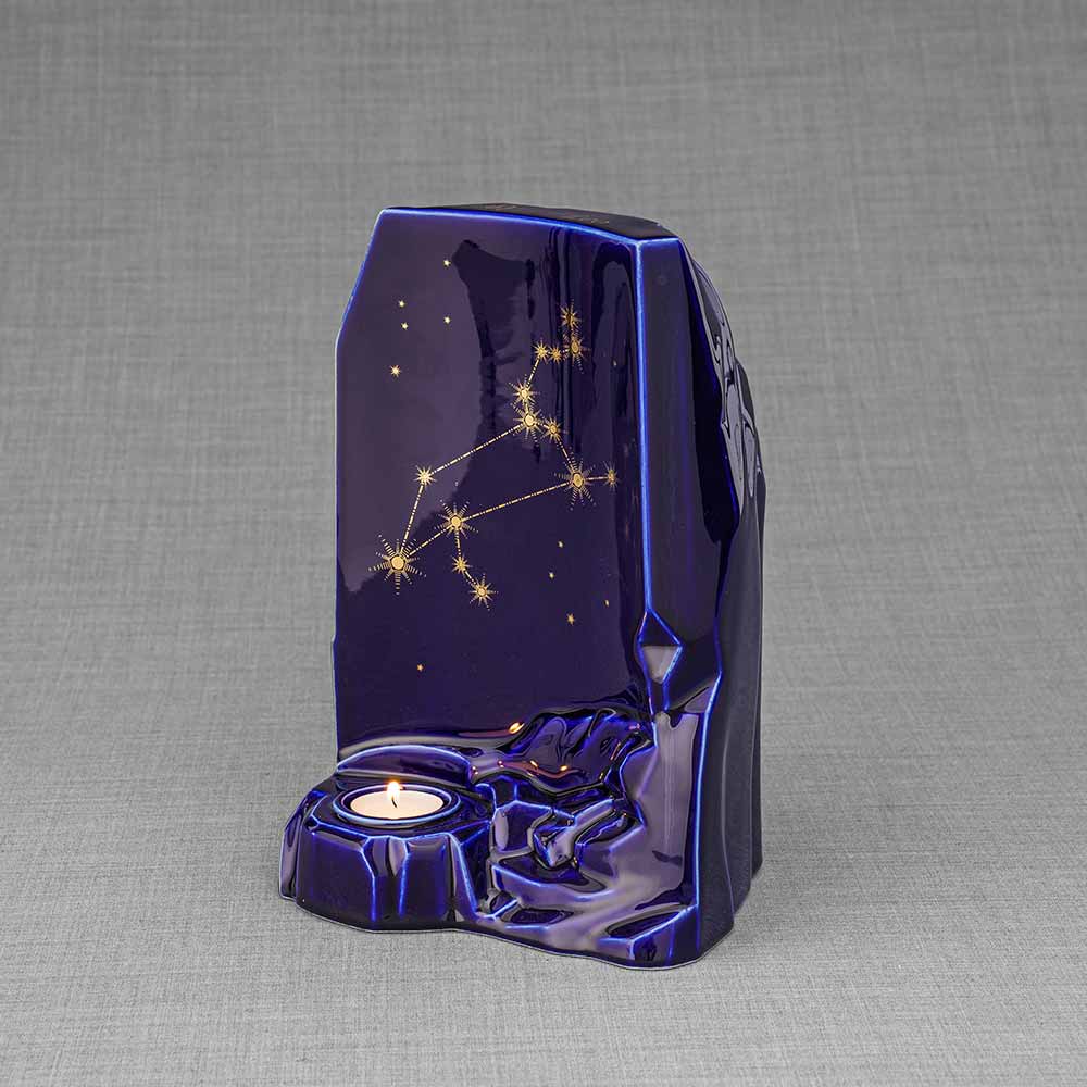 Zodiac Star Sign Adult Cremation Urn for Ashes Range Leo Left Facing