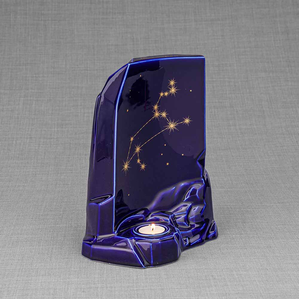 Zodiac Star Sign Adult Cremation Urn for Ashes Range Leo Right Facing