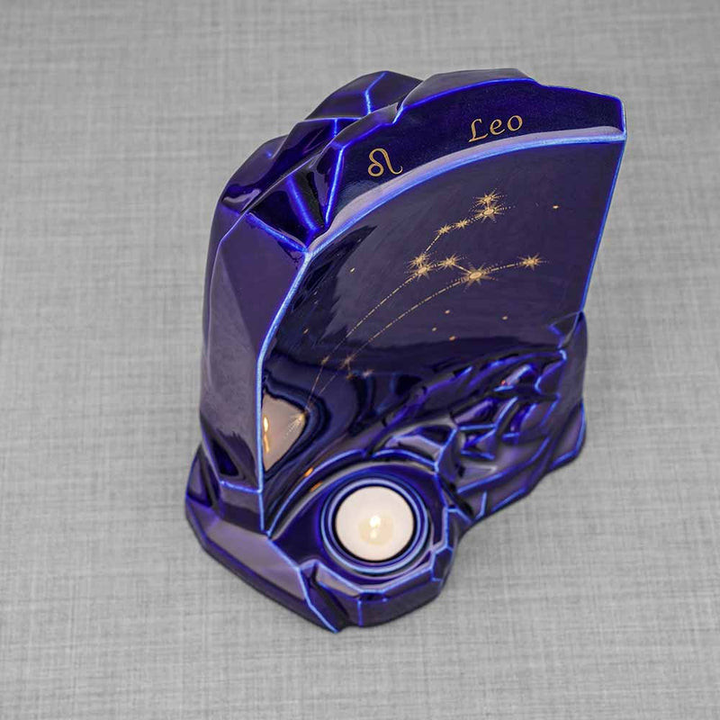 Zodiac Star Sign Adult Cremation Urn for Ashes Range Leo Top