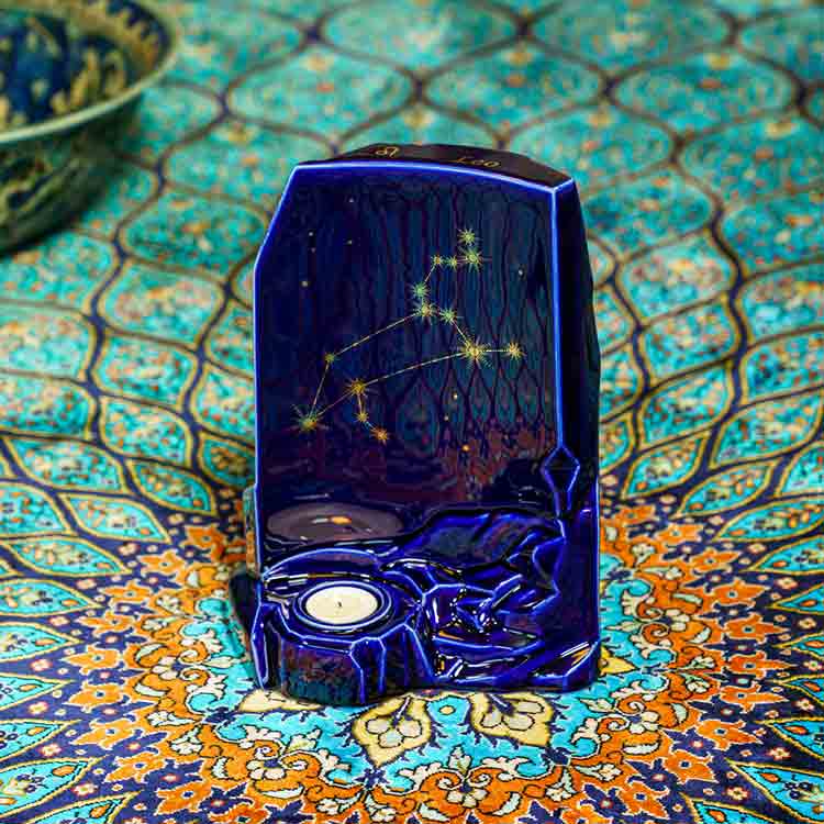 Zodiac Star Sign Adult Cremation Urn for Ashes Range Leo on Table