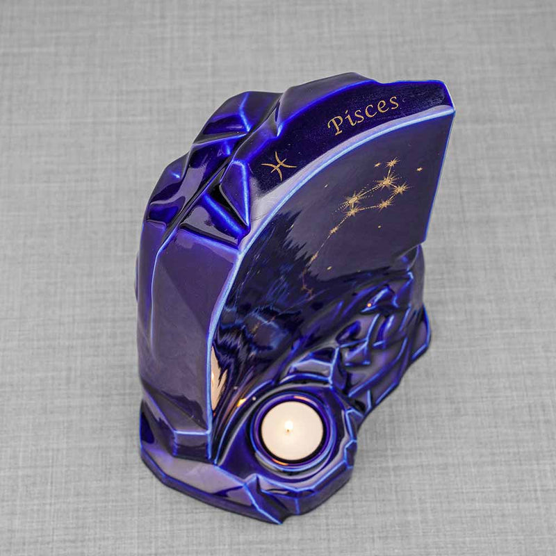 Zodiac Star Sign Adult Cremation Urn for Ashes Range Pisces Top