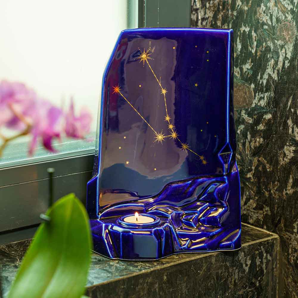 Zodiac Star Sign Adult Cremation Urn for Ashes Range Taurus On Window Shelf