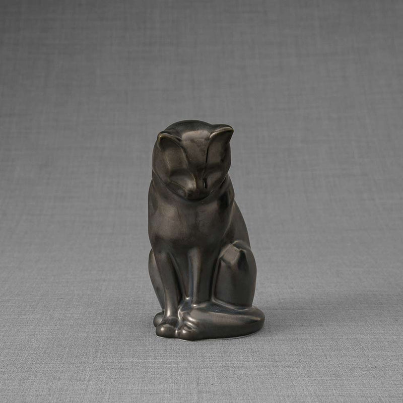 Kitten Urn For Ashes Matte Black