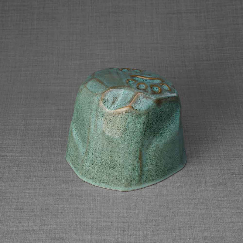 Paw Prints Dog Urn For Ashes Oily Green Front