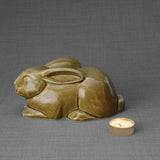 Rabbit Urn For Ashes Dark Sand Left
