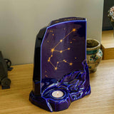 zodiac star sign adult cremation urn for ashes range aquarius on desk facing right