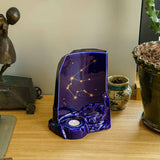 zodiac star sign adult cremation urn for ashes range aquarius on desk zoomed in