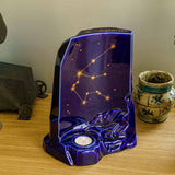 zodiac star sign adult cremation urn for ashes range aquarius on desk zoomed out