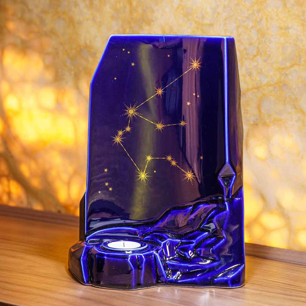 zodiac star sign adult cremation urn for ashes range aquarius on desk