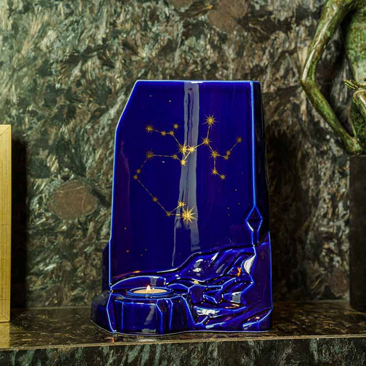 zodiac star sign adult cremation urn for ashes range sagittarius on shelf